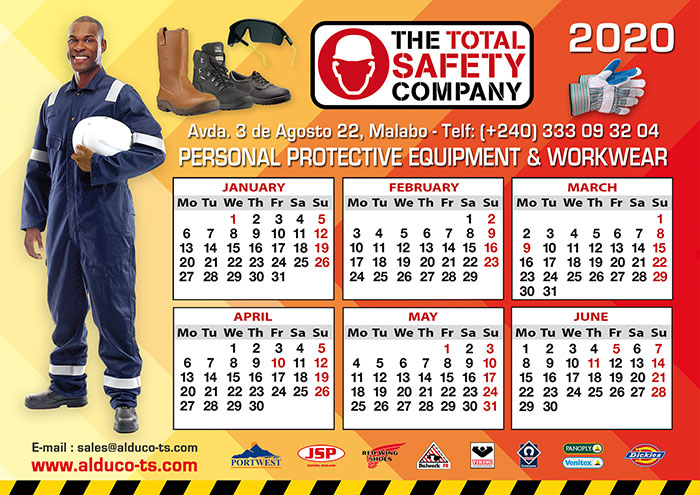 Total Safety desk calendar side A