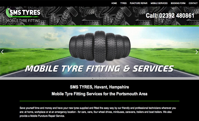 SMS Mobile Tyre Fitting Services website